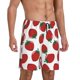 thumbnail image 2 of Balery Hand Drawn Strawberry Pantalones cortos de pijama de punto de algodón para hombre con cinturilla y bolsillos-Large, 2 of 6
