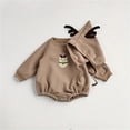 thumbnail image 4 of WIBACKER Baby Christmas Tree Sweatshirt Romper with Lining + Hat, Newborn Girl Boy Outfits Set, 4 of 11