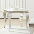 thumbnail image 2 of Carone Square Glass Top End Side Table White and Chrome, 2 of 7