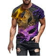 thumbnail image 3 of DDAPJ pyju Mardi Gras T Shirts for Men Funny Mask Graphic Tees Tuesday Carnival Party Tops New Orleans Celebration Tee Big and Tall Casual Hipster Streetwear Purple L, 3 of 4
