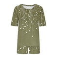 thumbnail image 5 of Simua Pajamas Short Sleeve Two Piece Sleepwear for Women, Women's Summer Casual Print Round Neck Tops Pockets with Shorts Loose Loungewear Pjs Set, Size S-XXL, 5 of 6