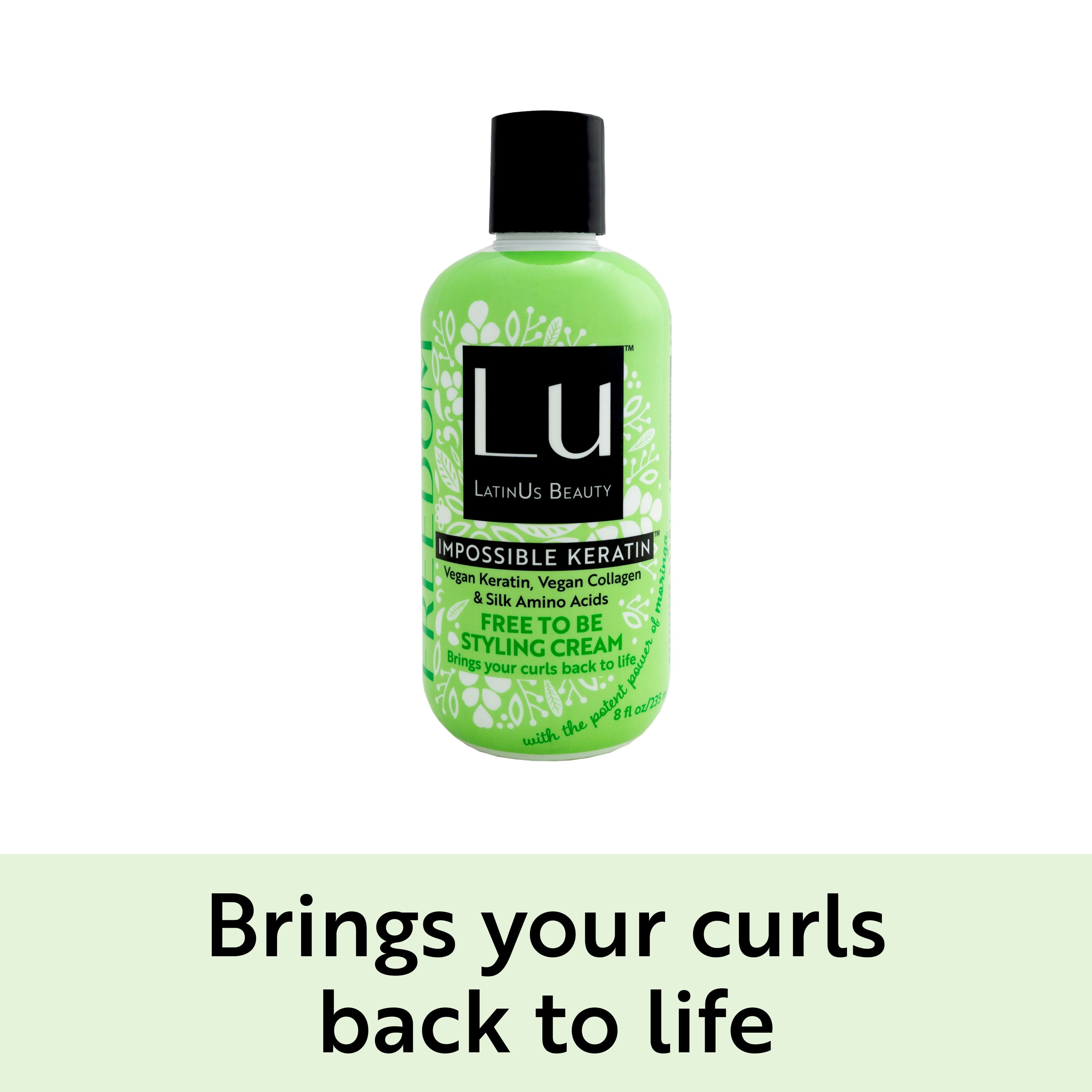 Lu by LatinUs Beauty FREEDOM 3-Piece Curls & Volume Hair Set: Shampoo, Conditioner, Styling Cream (32 oz)