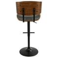 thumbnail image 6 of Lombardi Mid-Century Modern Adjustable Barstool With Swivel In Walnut With Grey Faux Leather - Set Of 2, 6 of 7