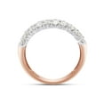 thumbnail image 5 of 1 1/2 ct. t.w Round Cut Lab Created Moissanite Diamond 3-Row Half Eternity Anniversary Band Ring For Women In 10K Solid Rose Gold (G-H Color, VVS1 Clarity, 1.50 Cttw)-8, 5 of 8