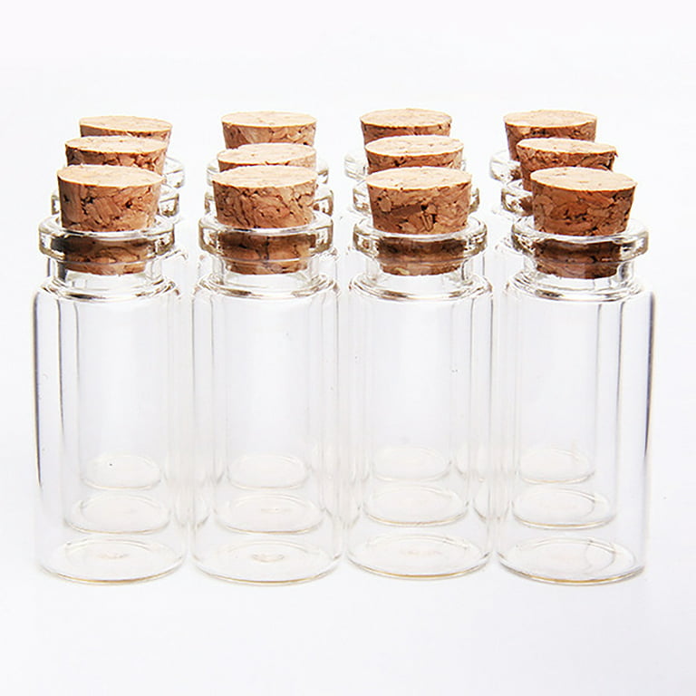 20 Pcs Mini Vials Cork Glass Bottle Liquid Containers Scented Tea