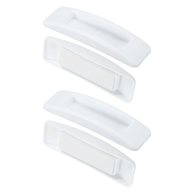 Uxcell 4Pcs Manijas de Gabinete Adhesivas, 4.3" Tirador de Cajón Autoadhesivo, Ayudante de Perforación Sin Plástico para Closet, Puerta de Ducha Deslizante, Ventana, Armario, Blanco
