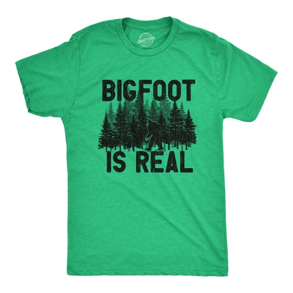 Mens Bigfoot Is Real T Shirt Funny Awesome Sasquatch Believer Outdoors Tee for Guys Graphic Tees