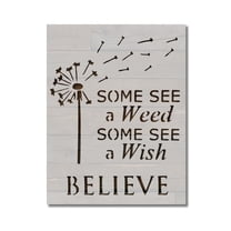 Dandelion See Weed Wish Believe Stencil Template Reusable 8.5 x 11 for Painting on Walls, Wood, Etc. By Stencilville