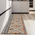 thumbnail image 4 of Orange Geometric Diamond Cross Pattern Kitchen Rug Mat,Kitchen Runner Rugs Non Skid Washable,Decorative Kitchen Floor Mats for Kitchen,Sink,Laundry,17"X47", 4 of 5