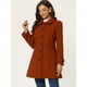 thumbnail image 3 of Abrigo Largo de invierno Allegra K Rojo Ladrillo M para Mujer, 3 of 6