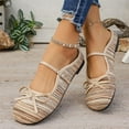 thumbnail image 2 of WRKEKC Chaussures pour Femmes à Rayures en Maille à Bout Fermé à Bout Rond Polyvalentes à Coupe Basse à Enfiler Plates Décontractées pour Femmes, 2 of 9