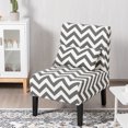 thumbnail image 2 of Costway Armless Accent Leisure Chair  with Lumbar Pillow Gray Chevron, 2 of 10