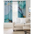 thumbnail image 3 of Blackout Curtains for Bedroom, Turquoise Marble Room Darkening Window Drapes for Living Room, Abstract Green Modern Luxury Cracks Thermal Insulated Grommet Curtains, 52x96 inch, 2 Panels, 3 of 9
