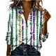 thumbnail image 3 of TaTaai Womens Carnival Print Long Sleeve Shirt Round Neck Casual Polyester Blouse Lightweight Festival Holiday Top Runs Small Gift, 3 of 5