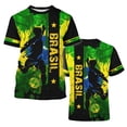 thumbnail image 6 of 2026 Soccer Cup Graphic Jersey for Men, Short Sleeve Crew Neck Tee with Player Silhouette & Watercolor Flag for Streetwear & Fan Gathering Green 24, 6 of 7