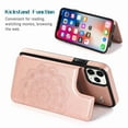 thumbnail image 3 of Dteck Wallet For iPhone 11 with Card Holder, Embossed Mandala Pattern Flower Premium PU Leather Double Magnetic Buttons Flip Shockproof Protective Case, rosegold, 3 of 5