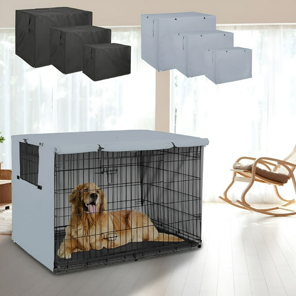 XIRQI Dog Crate Cover Durable Polyester Pet Kennel Cover Universal Dog Cage Cover for 24-48 inches Wire Dog Crate