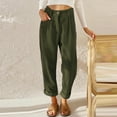 thumbnail image 4 of FLMEI Women Corduroy Pants Velvet Flare Leg High Waist Casual Long Pants Women Loose Long Pants S-XXXL, 4 of 8