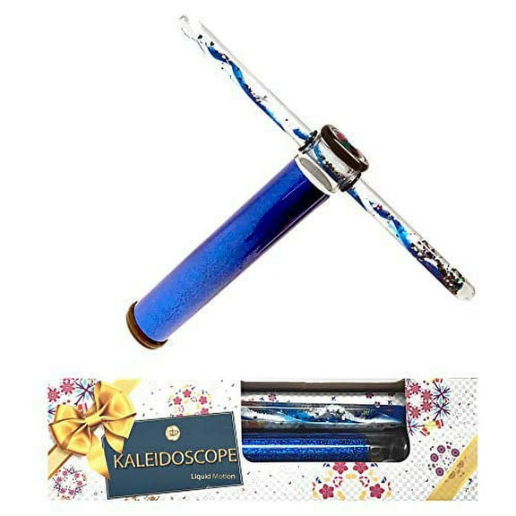 Star Magic Glitter Wand Kaleidoscope - 9" Liquid Motion Kaleidoscope. ONE Randomly Selected Color Kaleidoscope in A Gift Box