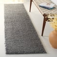 thumbnail image 2 of SAFAVIEH Lindsay Deborah Solid Polyester Shag Runner Rug, Dark Gray, 2'2" x 8', 2 of 7