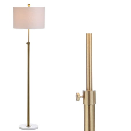 June 65u0022 Adjustable Metal/Marble LED Floor Lamp, Brass