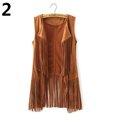 thumbnail image 2 of AYYUFE Women Autumn Fashion Suedette Sleeveless Tassel Fringed Jacket Vest Waistcoat, 2 of 5