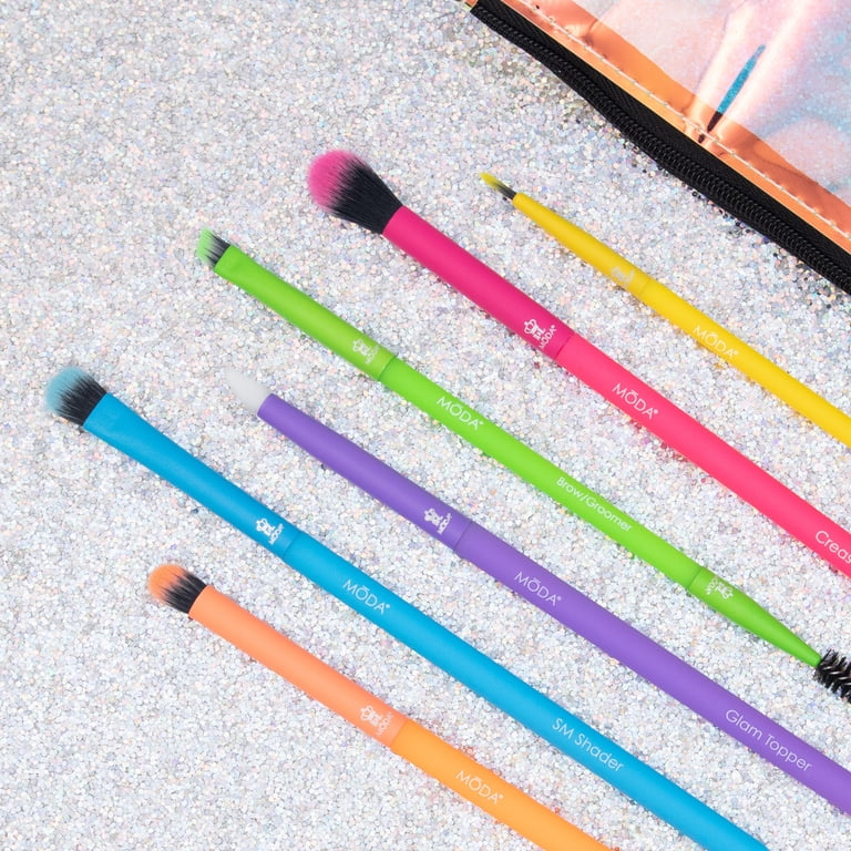 Moda Totally Electric Bright Eyes 7pc Makeup Brush Kit - Walmart.com