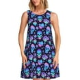 thumbnail image 1 of Balery Skull flower funny Vestidos de verano para mujer con estampado: vestido holgado sin mangas, vestido playero informal y cómodo para días calurosos., 1 of 7
