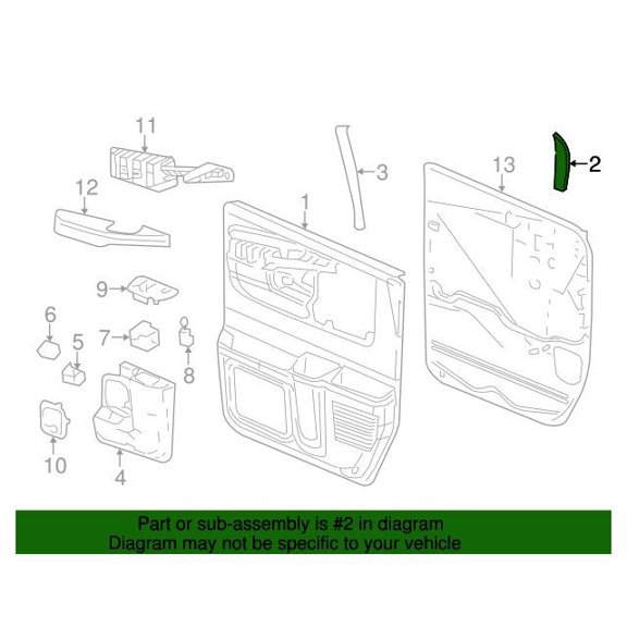 GM 25746815 Molding Asm-Frt S/D Frt Garn *Md Dk Ptr Ii