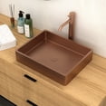 thumbnail image 2 of 19"x15" Rose Gold Stainless Steel - Sound - Deadening Pads - Bathroom Sink - Reduced Noise and Vibration, 2 of 5