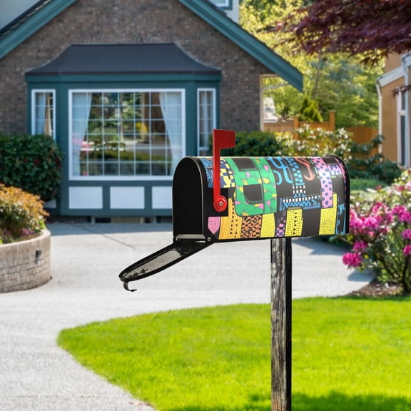 Letters Colorful Mailbox Cover Magnetic Standard Size Post Box Cover Wraps Home Garden Decor 18" X 21"