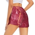 thumbnail image 4 of Picia Abstract Red Marble Pattern Women's 2 in 1 Athletic Running Shorts High Waisted Workout Casual Gym Sweat Shorts with Comfy Liner Zipper Pockets-X-Large, 4 of 9