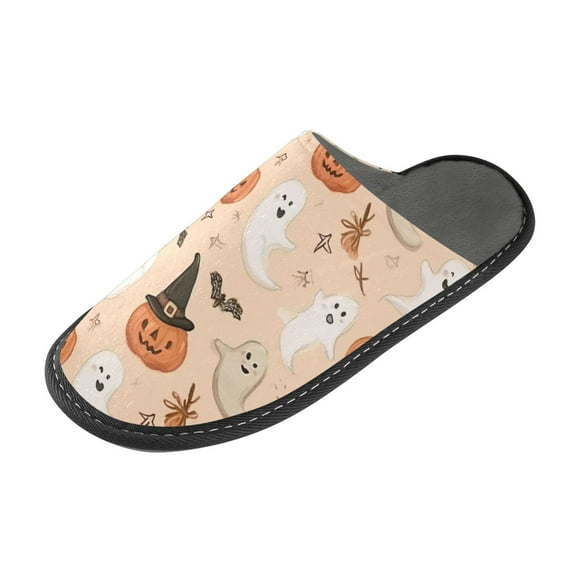 IAUYY Memory Foam House Slippers Suitable for Both Men and Women. Comfortable, Anti-Slip Plush Flat-Bottomed Slippers The Best Holiday Gift A Witch Hat Pattern