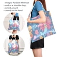 thumbnail image 4 of Stylish Foldable Shoulder Handbag Lightweight Durable Portable Fashion Bag Perfect for Shopping, Picnic, Party, Commuting & Travel Cute Little Mermaids, 4 of 6