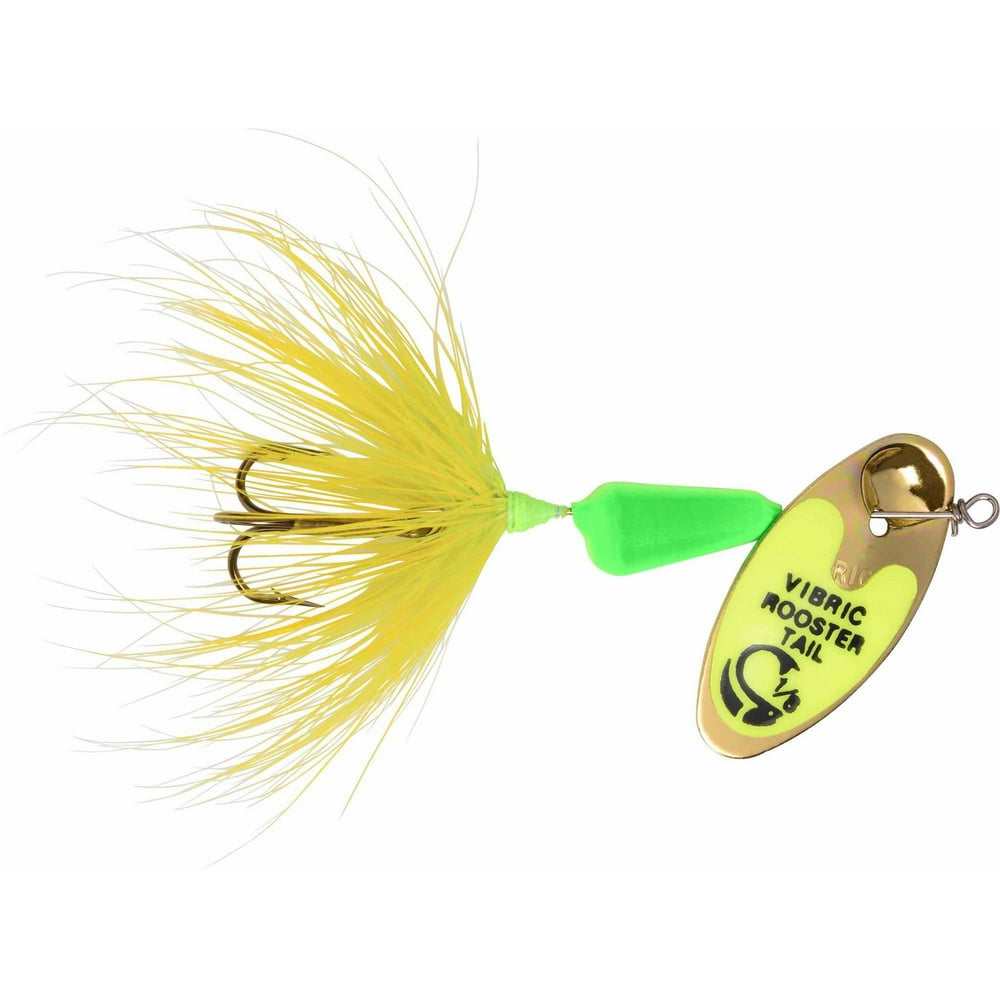 Yakima Bait Worden's Vibric Rooster Tail Lure, Lime Chartreuse Mylar, 1 ...