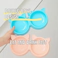 thumbnail image 6 of OADUKQ Cat Bowl, Double Bowl Cat Feeder with Cat Ear Design, Cats and Small Dogs in Apartments, Pink, 11.22 X 5.71 X 1.18 in, 6 of 7