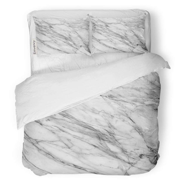 Juego de ropa de cama de 3 piezas ABPHQTO Funda nórdica abstracta rústica gris negro blanco tamaño doble