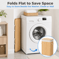 thumbnail image 4 of MEHOOM Laundry Hamper with Lid, 80L Laundry Basket with Handles, Foldable Clothes Hampers , Bamboo laundry hamper with Removable Liner for Laundry Room, Bedroom, Bathroom, Natural, 4 of 10