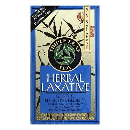 - Triple Leaf Tea Bags Caffeine Free Herbal Laxative Herbal Tea, 20 ea (Pack of 6)