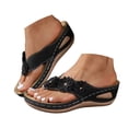 thumbnail image 1 of DXOUPM Sandales pour Femmes à Plateforme Compensée Sandales de Plage Sandales à Fleurs Strass Chaussures d'Été, 1 of 4