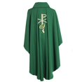 thumbnail image 4 of Oso de trigo bordado en mezcla de algodón verde Chasuble BLESSUME, 4 of 8