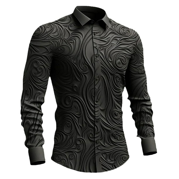 Camisa negra slim fit hombre sale