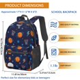 thumbnail image 3 of Basketball and Lightning Navy Pattern 17" School Backpacks for Teens,Waterproof Oxford Fabric,S-Shape Padded Straps for School,Travel,Hiking,Camping, 3 of 6