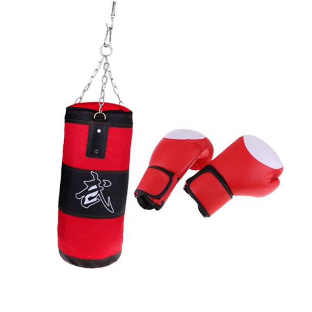 de de boxeo para adultos Cadena colgante vacía de boxeo independiente para adultos con guantes de boxeo Herramienta de entrenamiento Rojo 60 Zulema Guantes de sacos de arena