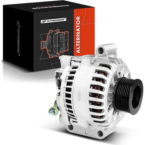 A-Premium Alternator Compatible with Ford E-350 Super Duty 04-10, E-450 Super Duty 04-08, F-250 F-350 F-450 F-550 Super Duty 03-05, E-350 Club Wagon 04-05, 6.0L, 135A 12Volt CW 8-Groove Clutch Pulley