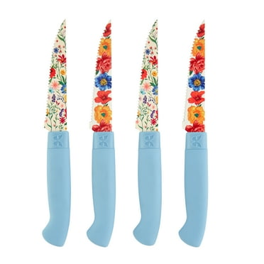 The Pioneer Woman Brilliant Blooms 4-Piece Stainless Steel Steak Knife Set