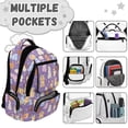 thumbnail image 7 of FKELYI 17 Inch Schoolbag for Kids Backpack Cartoon Dog Love Purple Print School Bookbag for Elementary Student Travel Rucksack Casual Daypack for Boys Girls, 7 of 7