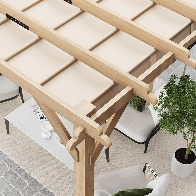 TROPOW Gazebos for Gardens,10x10 FT Cedar Wood Pergola with