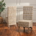 thumbnail image 5 of SAFAVIEH Pembrooke Bohemian Rattan Solid Dining Parsons Chair, Natural (Set of 2), 5 of 15