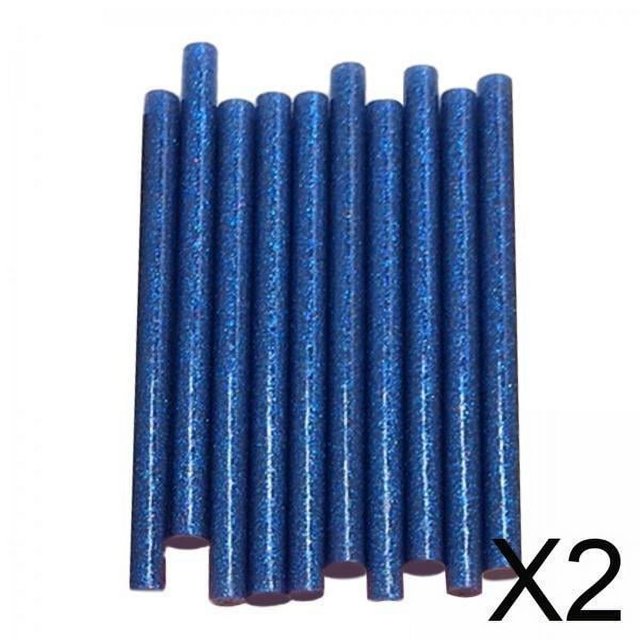 2 X 10 Barras De Pegamento Termofusible De Colores Con Purpurina Para Manualidades De Bricolaje En Azul